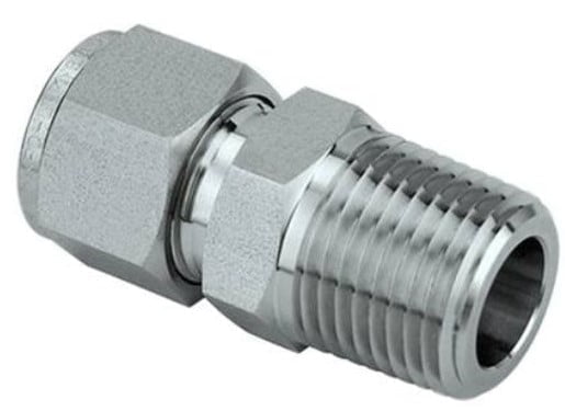 conector recto macho NPT X OD de Material: Acero inoxidable AISI 316