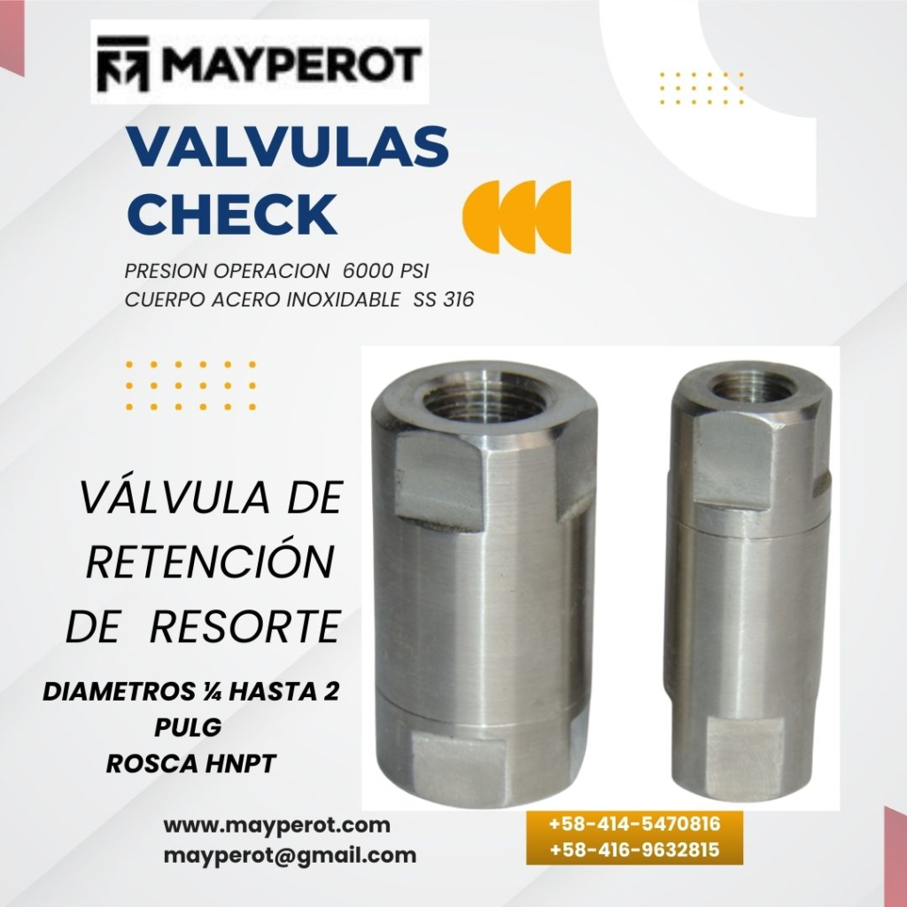 Válvula de retención de resorte