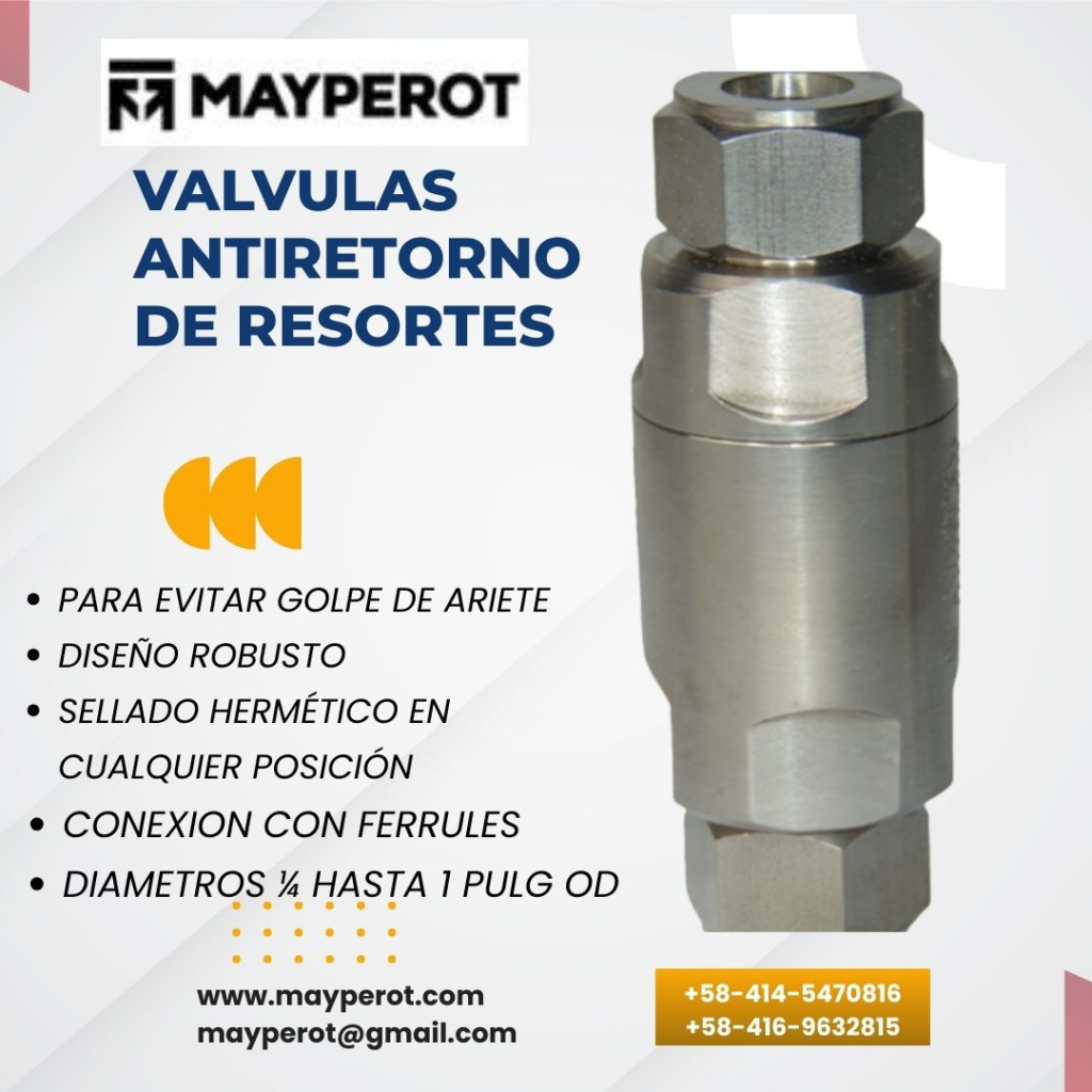 Válvula de retención de resorte