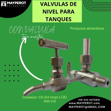 valvula de nivel inoxidable